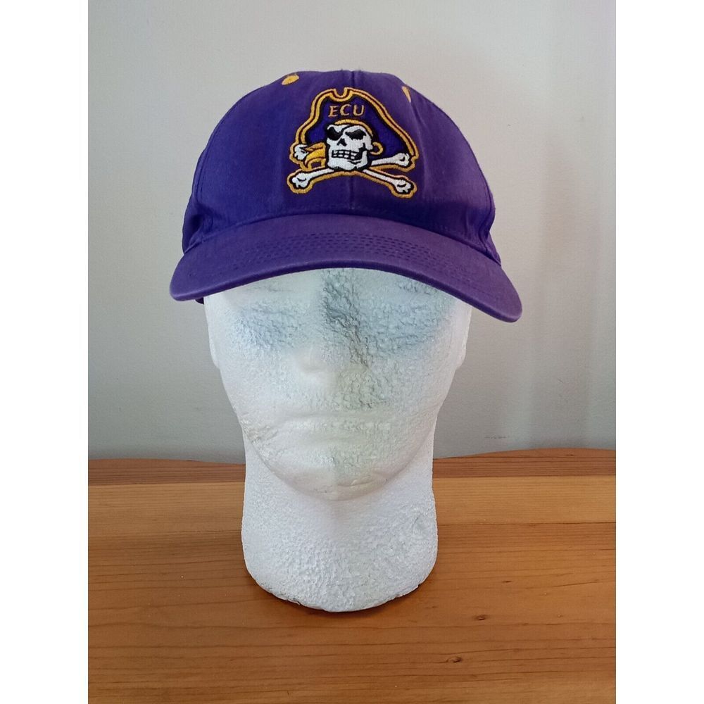 ECU Pirates Collegiate Headwear Hat Adjustable Purple Pride Team Logo Dad Cap🏴